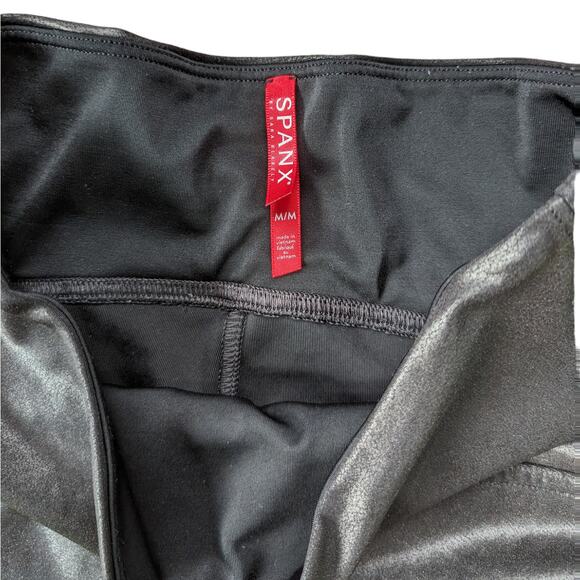 SPANX Women's Faux Leather Leggings 2437, Black, M - Picture 6 of 8